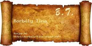Borbély Tina névjegykártya